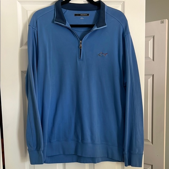 Greg Norman Collection Blue Zip Up Sweater - Picture 1 of 5